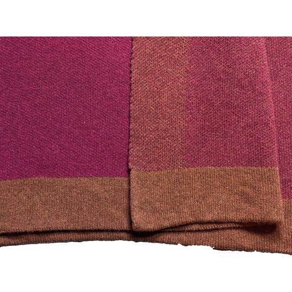 Pine Cone Hill Lambswool Throw Blanket Knit Bordered Quilt Purple Brown Luxury - Picture 12 of 14